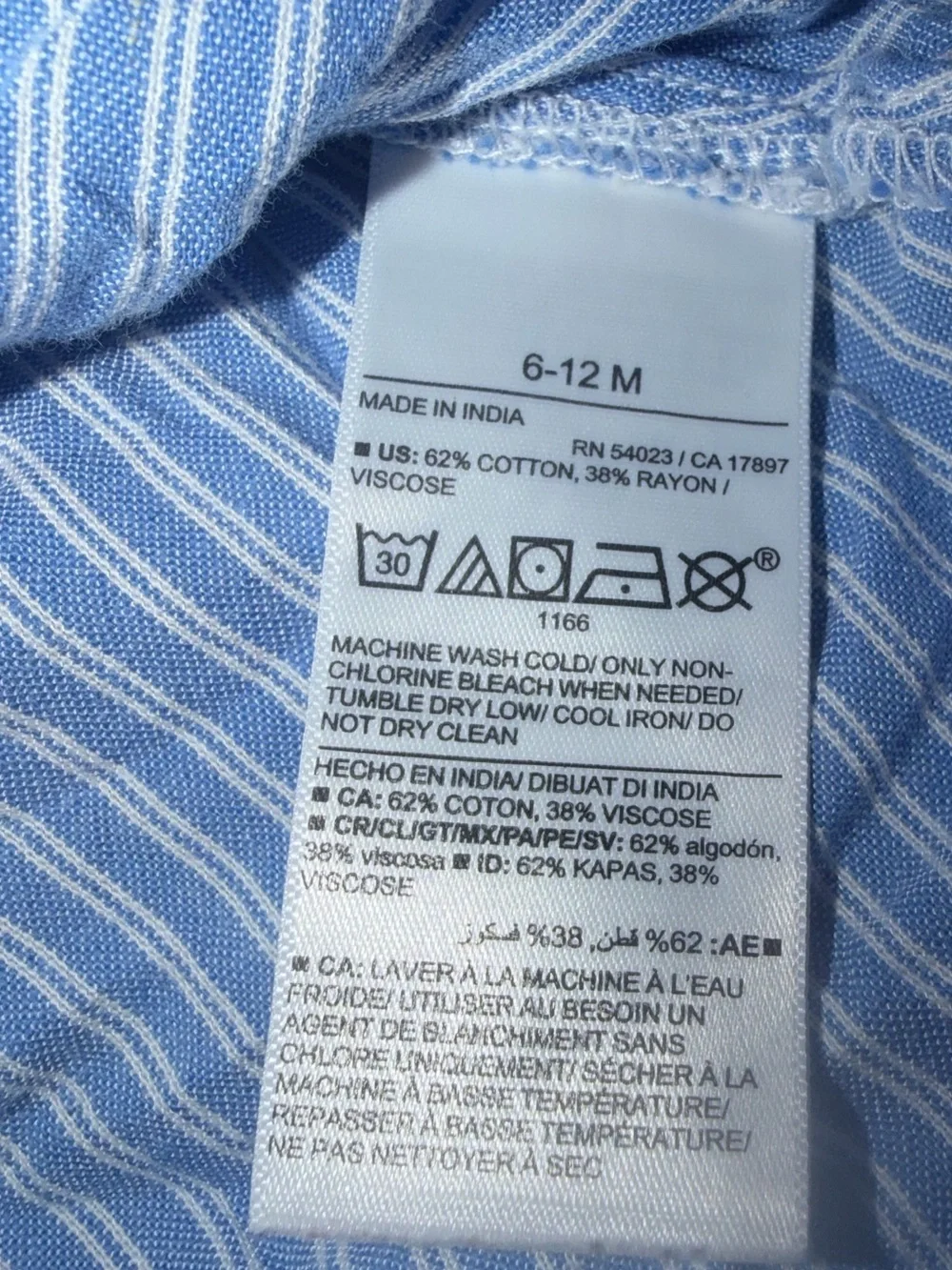 Old Navy Girls Blue Stripe Top Button Back